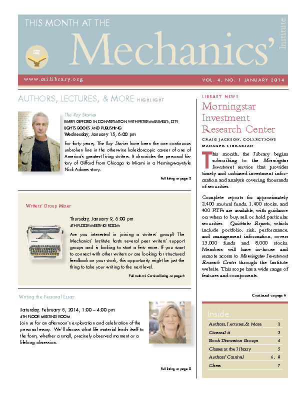 PDF version of theThis Month: January 2014 publication